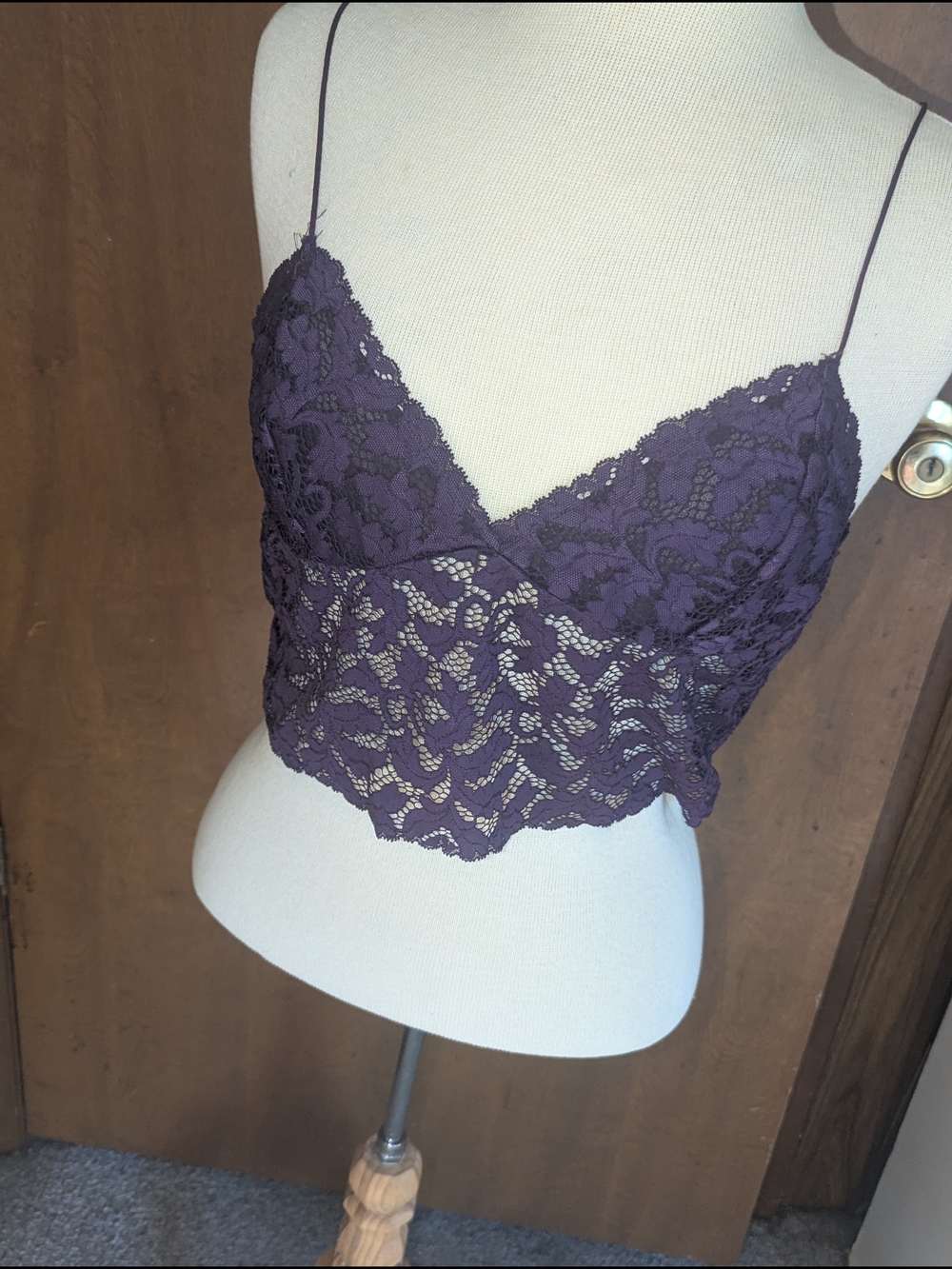 Free People Deep Purple Lace Bandeau Bralette